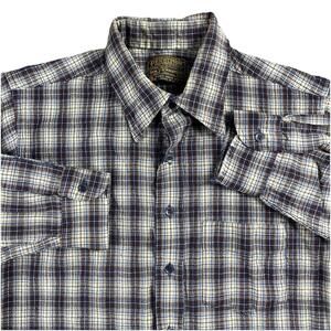 Vintage 60s Sir Pendleton Worsted Wool Flannel Shirt Men's M Blue Plaid USA Made